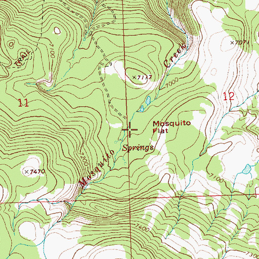 Topographic Map of Mosquito Flat, OR