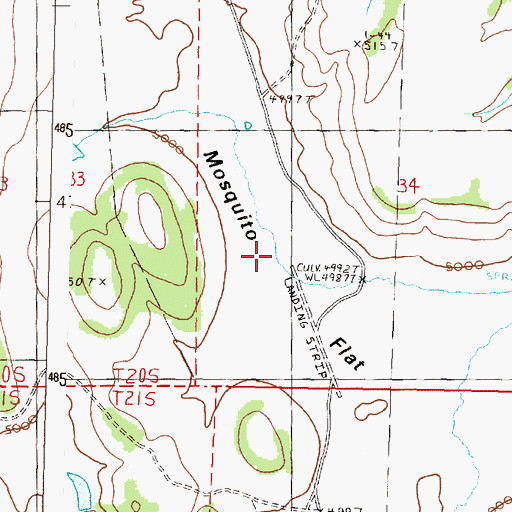 Topographic Map of Mosquito Flat, OR