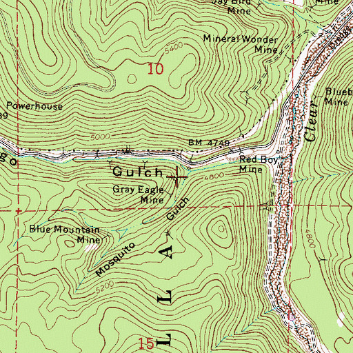 Topographic Map of Mosquito Gulch, OR