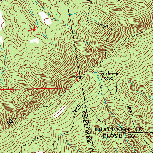 Topographic Map of Bogan Mountain, AL