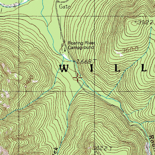 Topographic Map of Moss Creek, OR