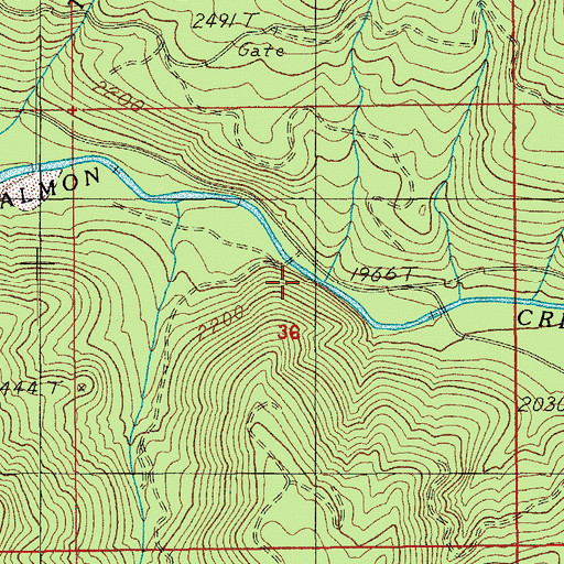Topographic Map of Moss Creek, OR
