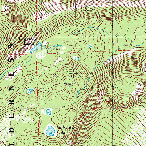 Topographic Map of Moss Creek Trail, OR