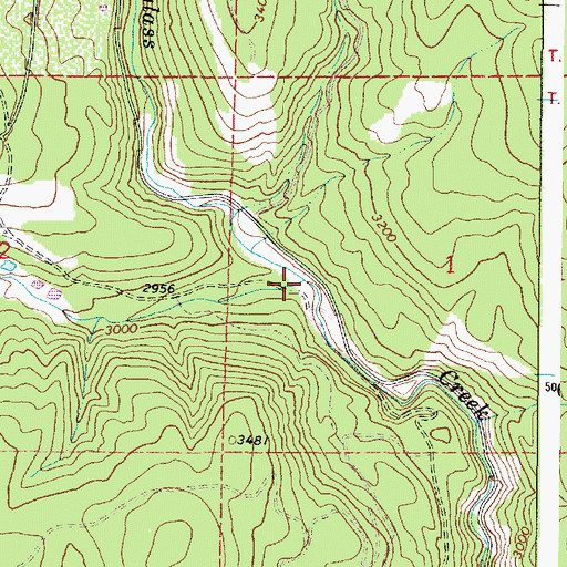 Topographic Map of Mottet Creek, OR