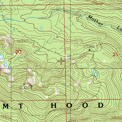 Topographic Map of Mother Lode Trail, OR