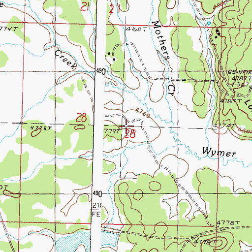 Topographic Map of Mothers Creek, OR