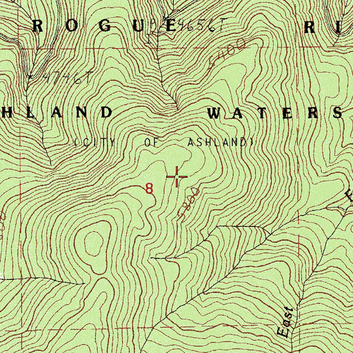 Topographic Map of Mount Ashland Trail, OR