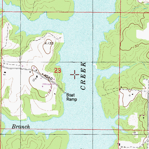 Topographic Map of Boggy Branch, AL