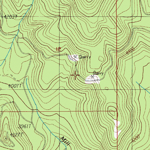 Topographic Map of Mountain Meadows Trail, OR