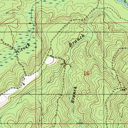 Topographic Map of Boggy Branch, AL