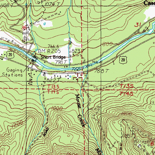 Topographic Map of Mouse Creek, OR