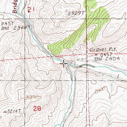 Topographic Map of Mud Creek, OR