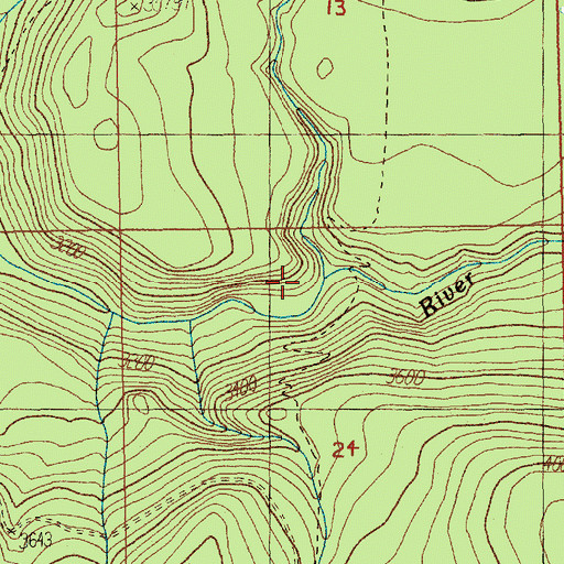 Topographic Map of Mud Creek, OR