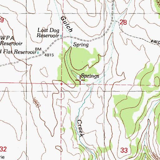 Topographic Map of Mud Flat Reservoir, OR