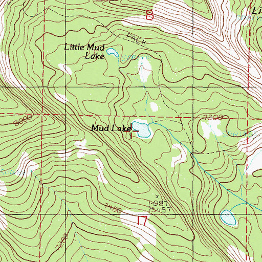 Topographic Map of Mud Lake, OR