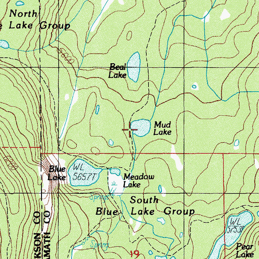 Topographic Map of Mud Lake, OR