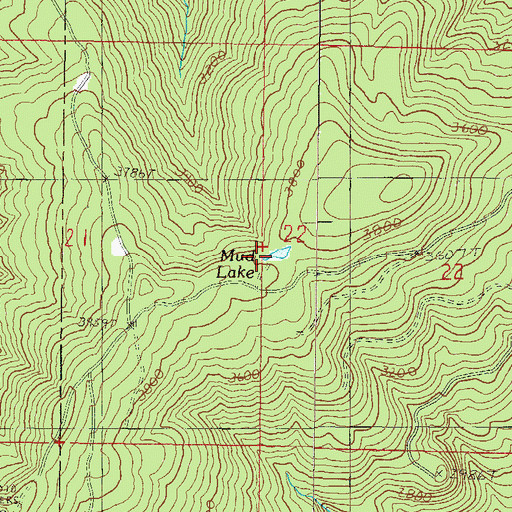 Topographic Map of Mud Lake, OR