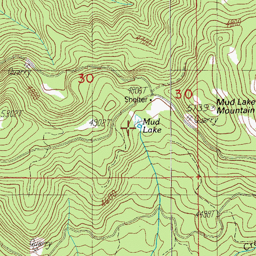Topographic Map of Mud Lake, OR