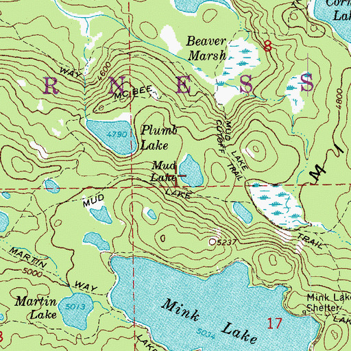 Topographic Map of Mud Lake, OR