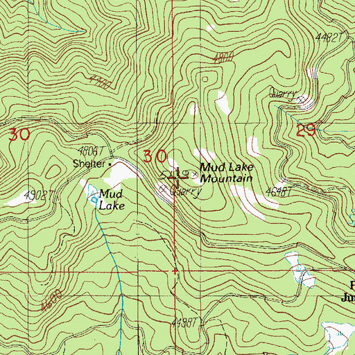 Topographic Map of Mud Lake Mountain, OR