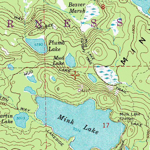 Topographic Map of Mud Lake Trail, OR