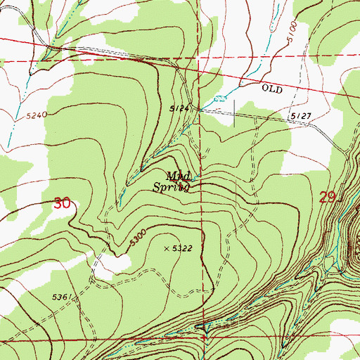 Topographic Map of Mud Spring, OR