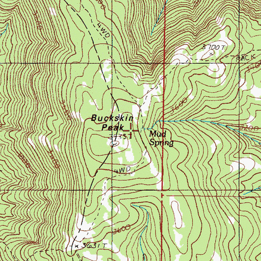 Topographic Map of Mud Spring, OR