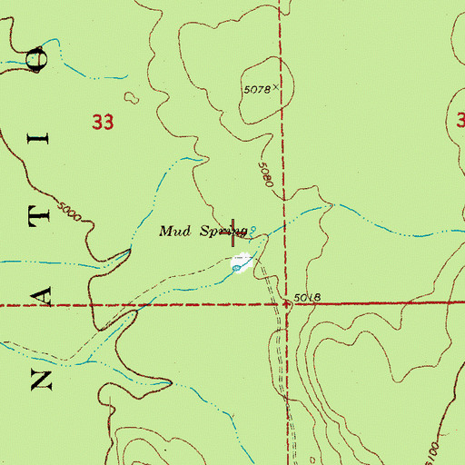 Topographic Map of Mud Spring, OR