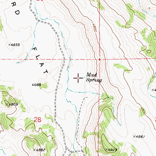 Topographic Map of Mud Spring, OR