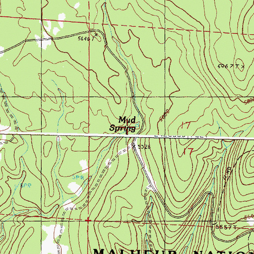 Topographic Map of Mud Spring, OR