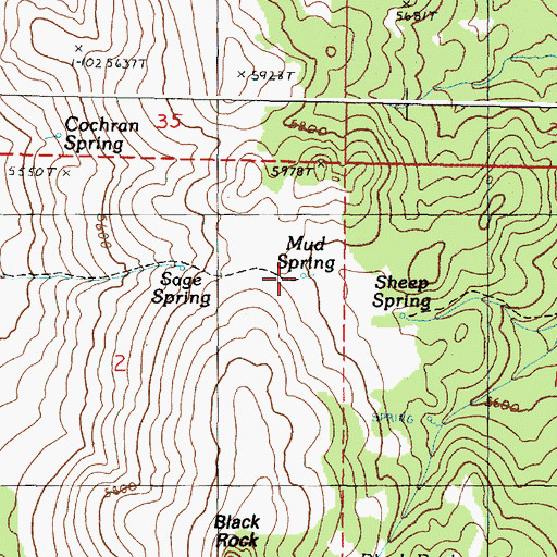 Topographic Map of Mud Spring, OR