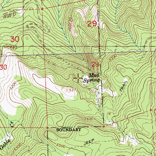Topographic Map of Mud Spring, OR