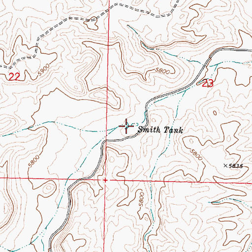 Topographic Map of Smith Tank, AZ