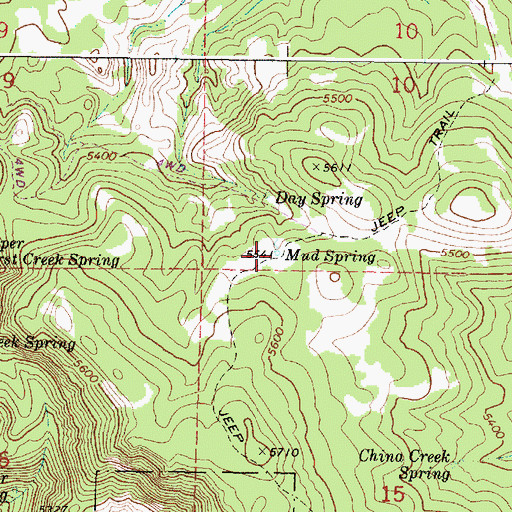 Topographic Map of Mud Spring, OR
