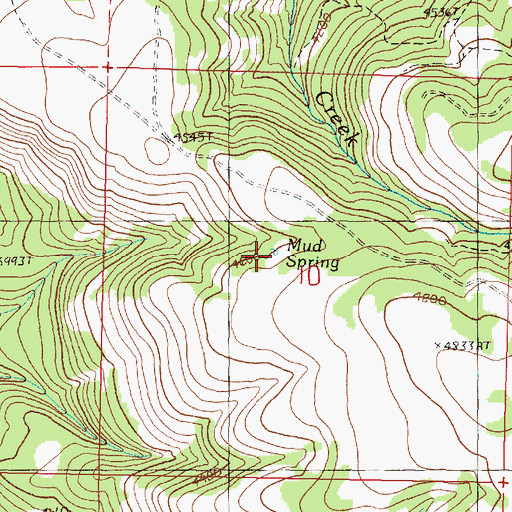 Topographic Map of Mud Spring, OR