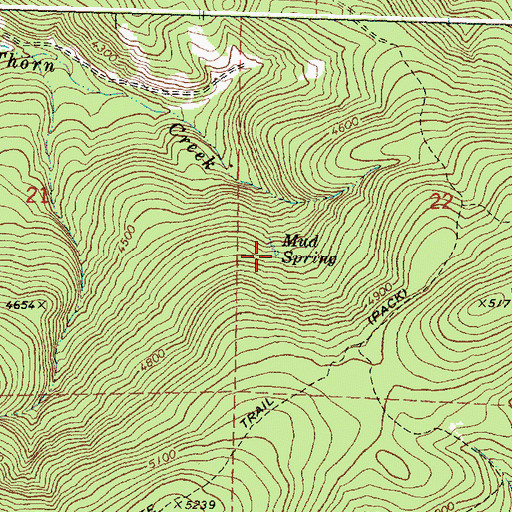 Topographic Map of Mud Spring, OR