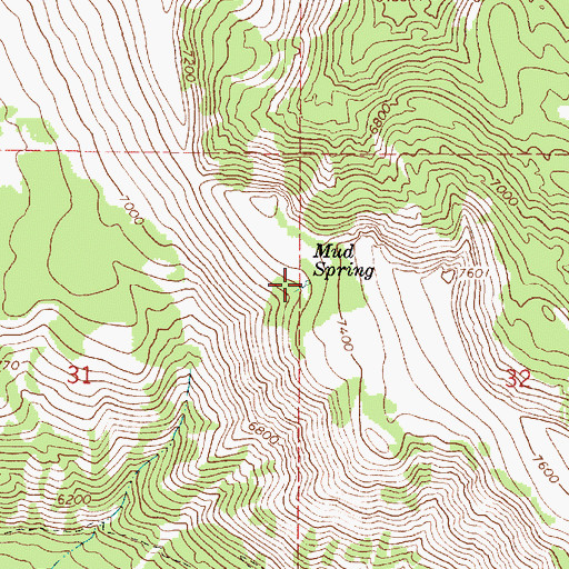 Topographic Map of Mud Spring, OR