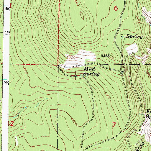 Topographic Map of Mud Spring, OR