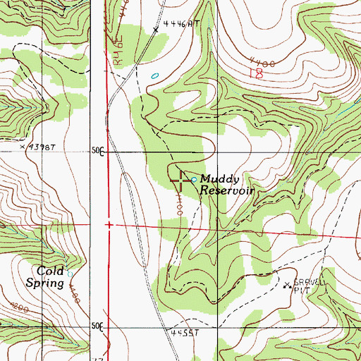 Topographic Map of Muddy Reservoir, OR