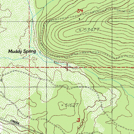 Topographic Map of Muddy Spring, OR