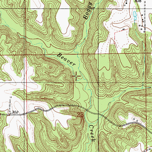 Topographic Map of Boggy Branch, AL
