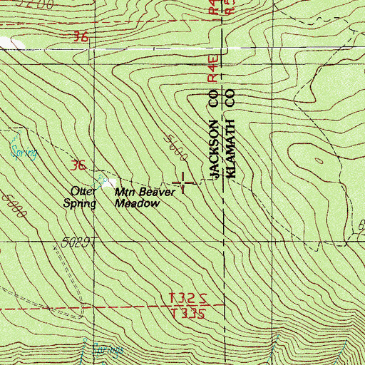 Topographic Map of Mudjekeewis Trail, OR