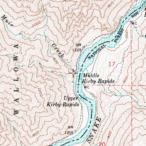 Topographic Map of Muir Creek, OR