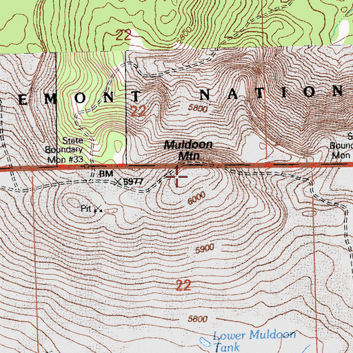 Topographic Map of Muldoon Mountain, OR