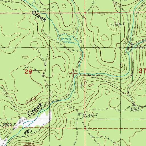 Topographic Map of Mule Creek, OR