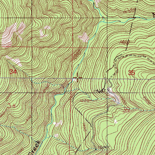 Topographic Map of Mule Creek, OR