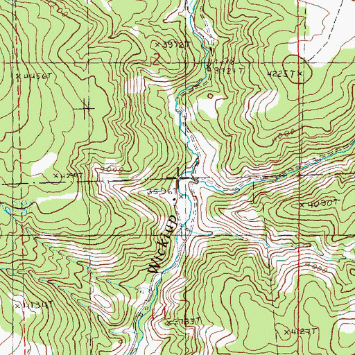 Topographic Map of Mule Creek, OR