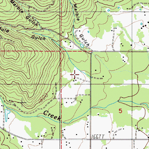 Topographic Map of Mule Gulch, OR