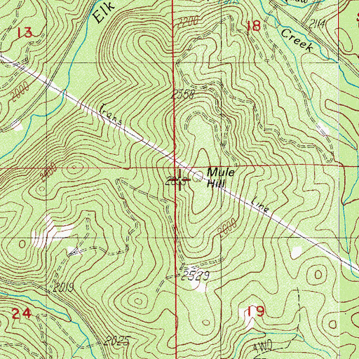 Topographic Map of Mule Hill, OR