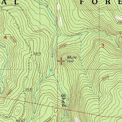 Topographic Map of Mule Hill, OR
